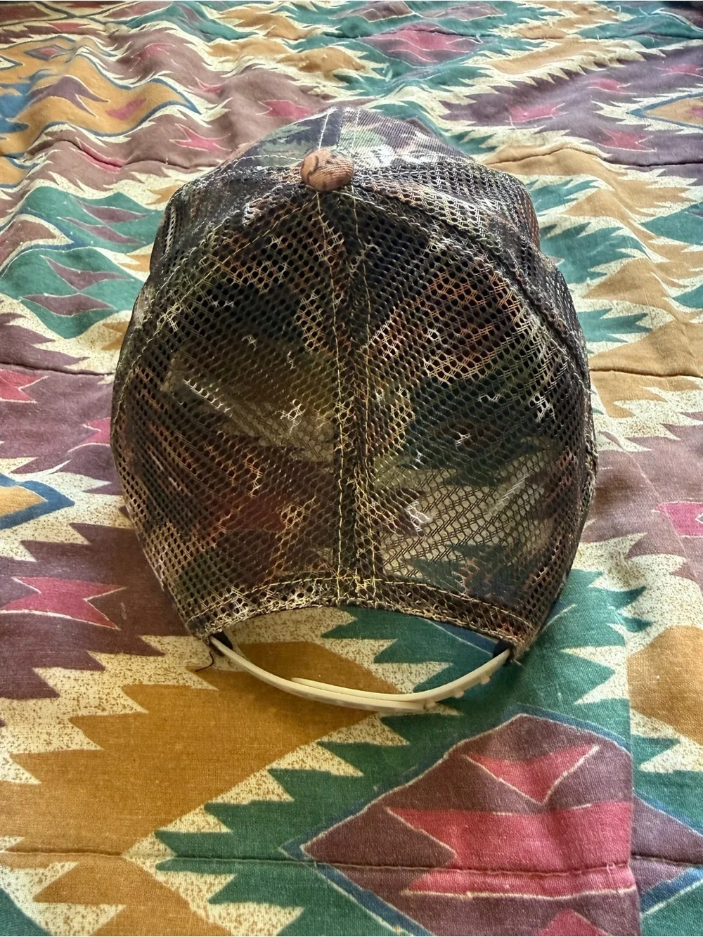 Camouflage 'Midwest Princess' Trucker Hat with Orange Embroidery Chappell Roan